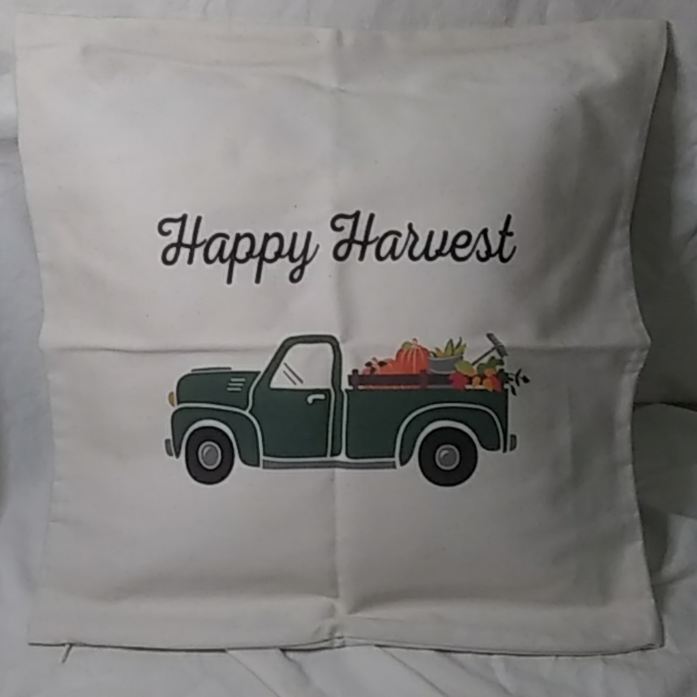 Thirty One Happy Harvest Truck Canvas Pillow Cover - Picture 2 of 5
